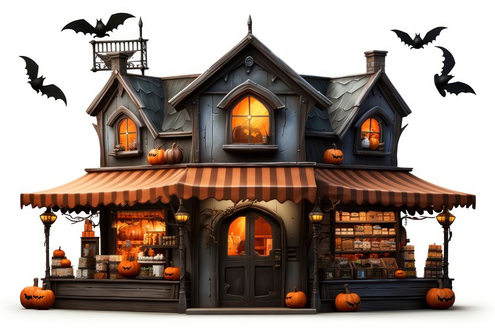 Architecture halloween building pumpkin. AI generated Image by rawpixel.