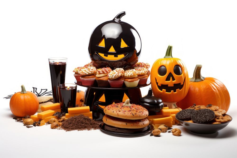 Halloween food jack-o'-lantern anthropomorphic. AI generated Image by rawpixel.