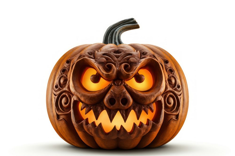 Halloween pumpkin face anthropomorphic. AI generated Image by rawpixel.