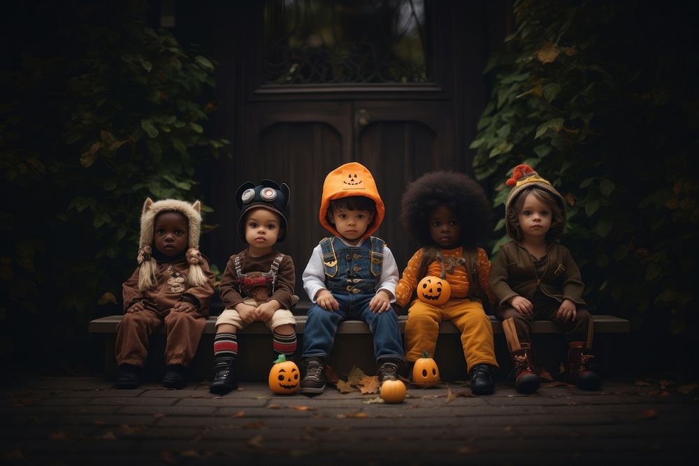Halloween toddler child cute. AI generated Image by rawpixel.