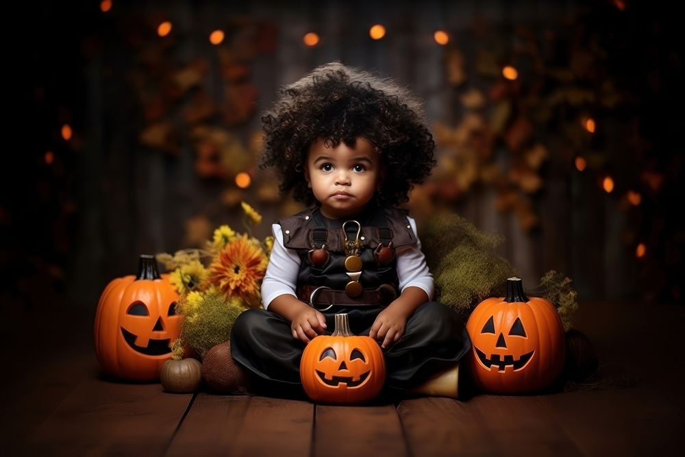 Halloween toddler cute face. AI generated Image by rawpixel.