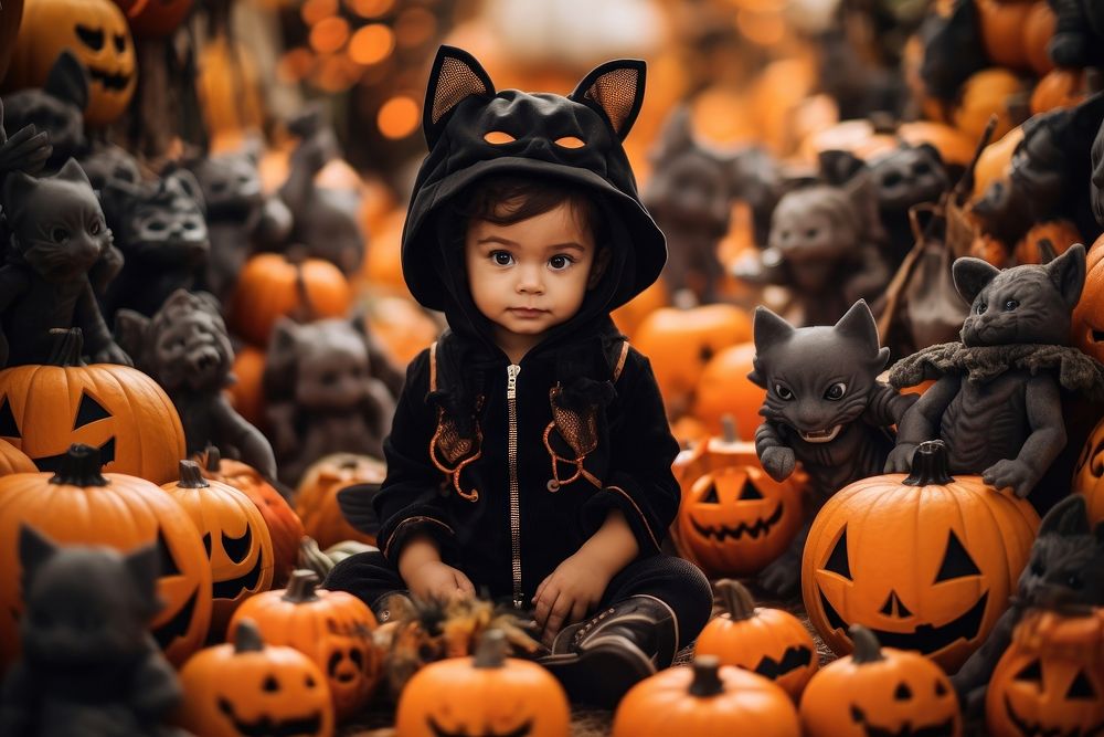 Halloween costume toddler cute. AI generated Image by rawpixel.