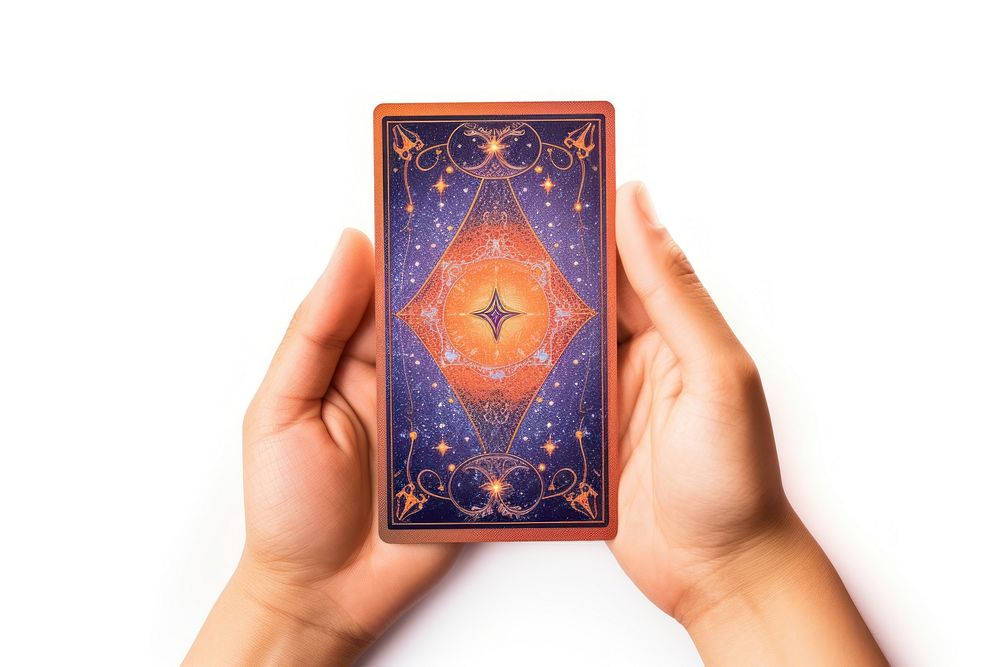 Tarot card hand holding white background. AI generated Image by rawpixel.