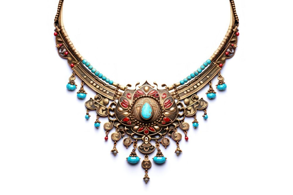Indian necklace gemstone jewelry diamond. AI generated Image by rawpixel.