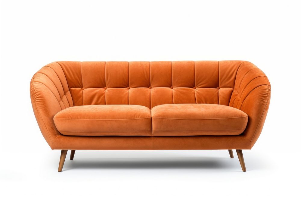 Loft sofa furniture cushion white background. AI generated Image by rawpixel.