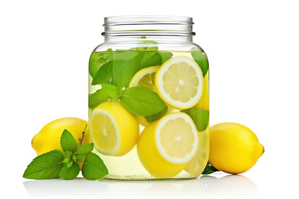 Lemonade jar fruit drink plant. AI generated Image by rawpixel.