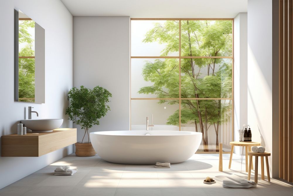 Bathroom bathtub plant sink. AI | Premium Photo - rawpixel