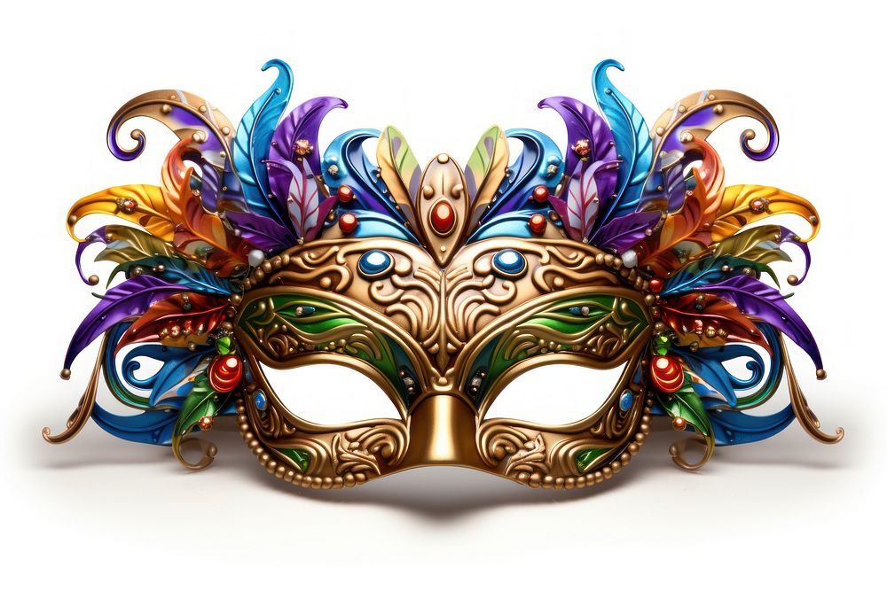 Carnival mask white background celebration. AI generated Image by rawpixel.