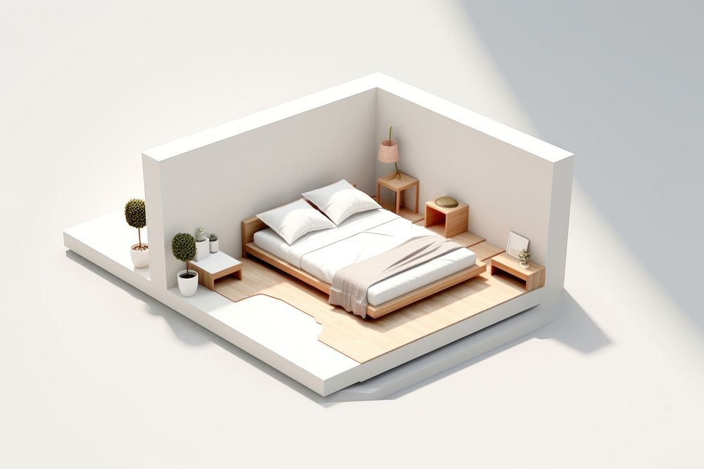 Room bed furniture bedroom. AI generated Image by rawpixel.