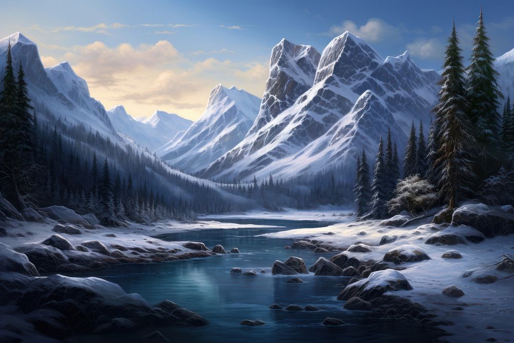 Wilderness landscape mountain outdoors. AI generated Image by rawpixel.