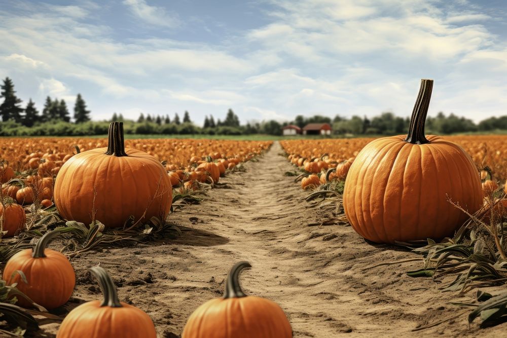 Pumpkin vegetable outdoors nature. AI generated Image by rawpixel.