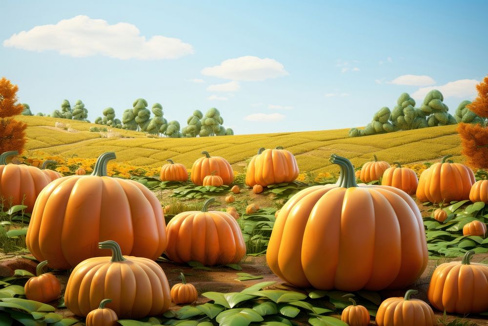 Pumpkin agriculture vegetable outdoors. AI generated Image by rawpixel.
