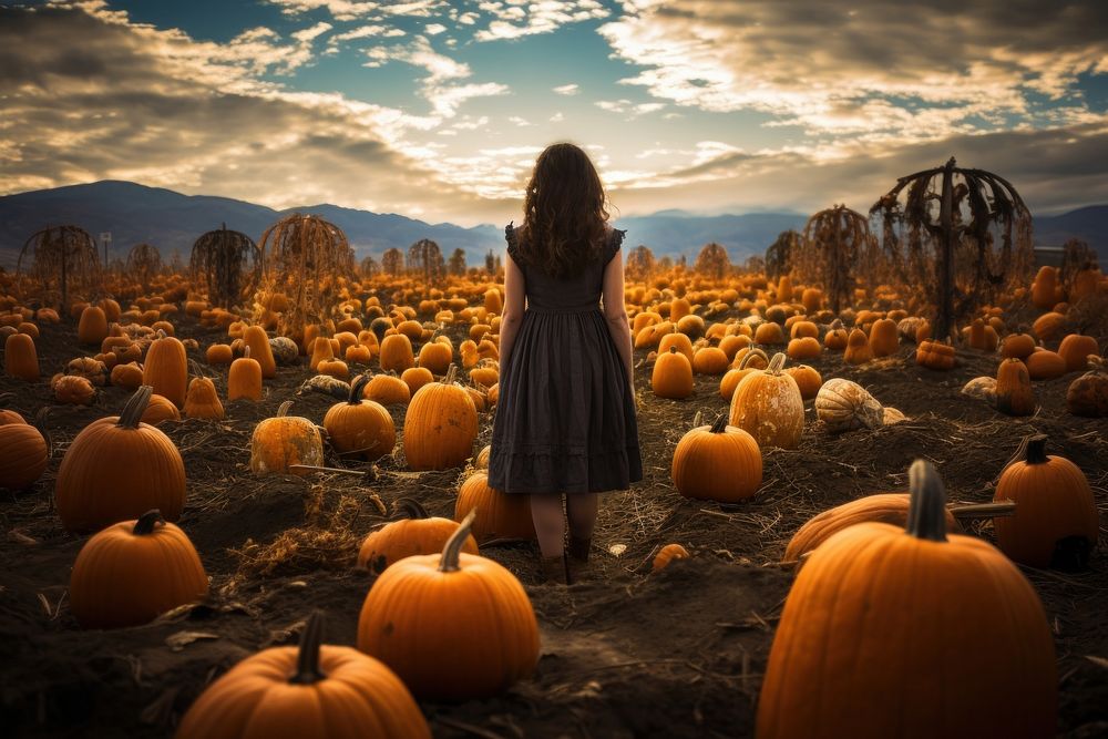 Pumpkin vegetable halloween outdoors. AI generated Image by rawpixel.