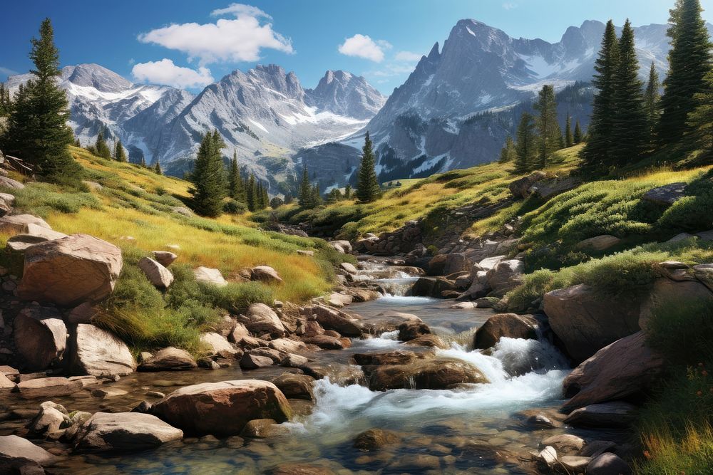 Wilderness mountain landscape outdoors. AI generated Image by rawpixel.