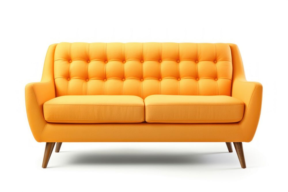 Retro sofa furniture white background comfortable. 