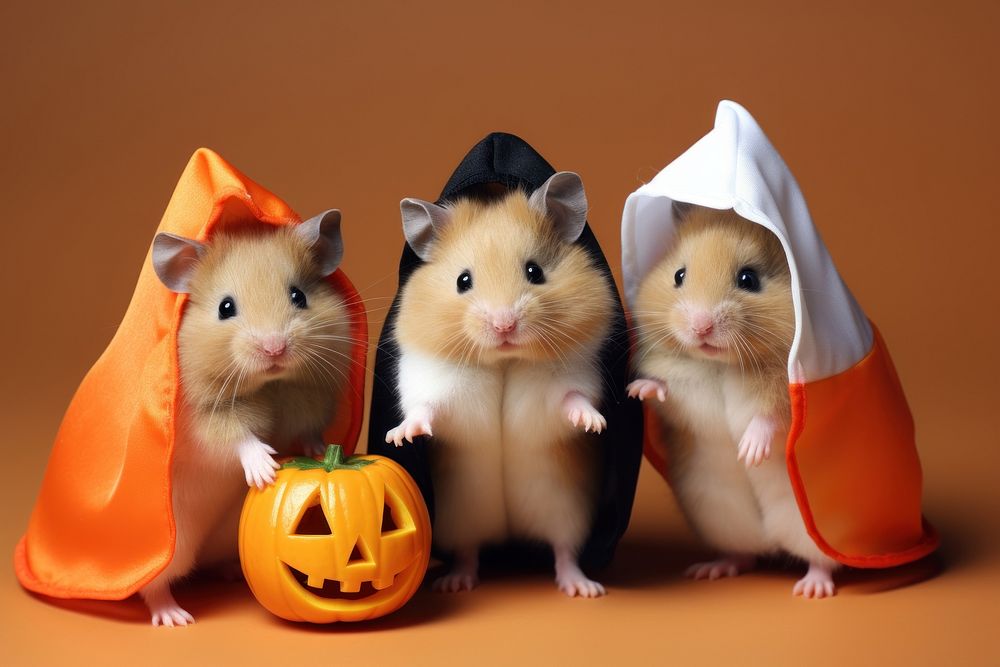 Hamster halloween rodent animal. 