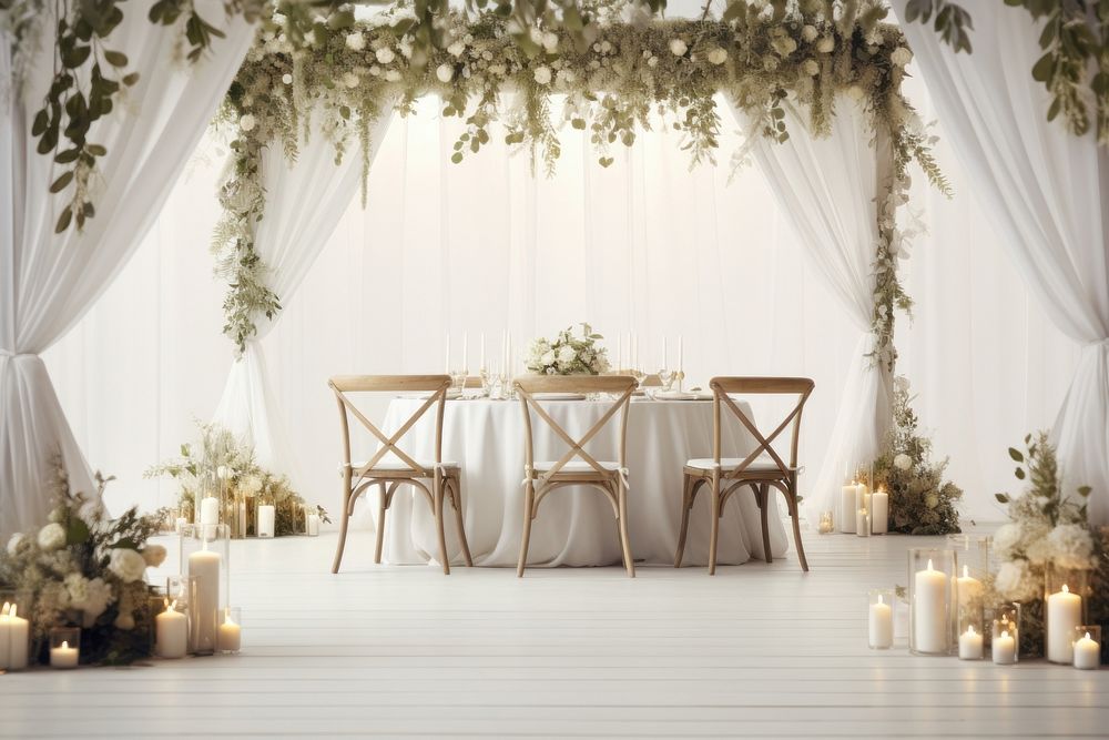 Furniture wedding candle chair. AI generated Image by rawpixel.