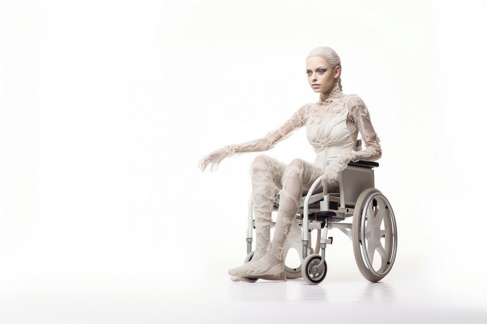 Wheelchair adult white white background. AI generated Image by rawpixel.