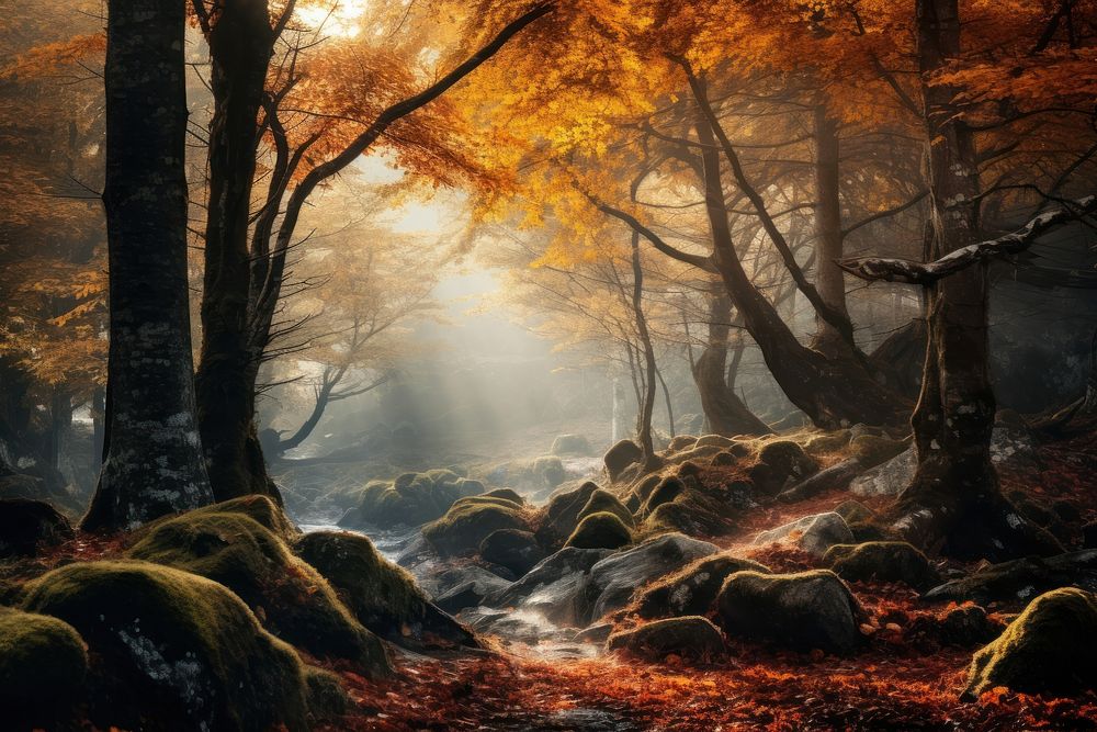 Autumn wilderness landscape outdoors. AI generated Image by rawpixel.