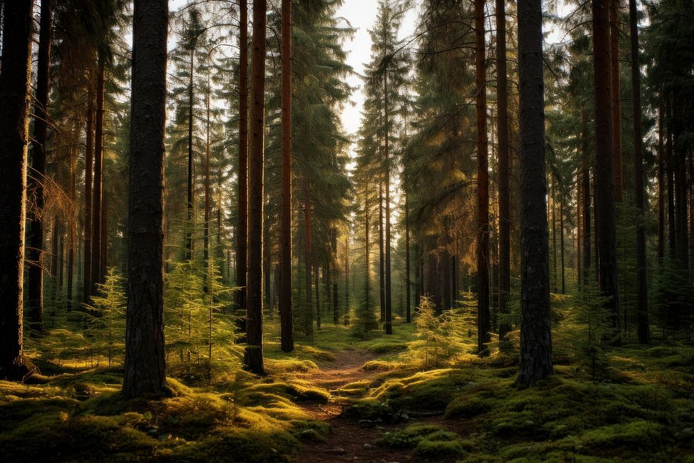 Forest wilderness sunlight woodland. AI generated Image by rawpixel.