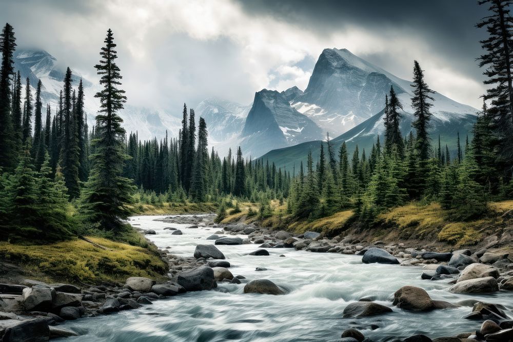 Wilderness mountain outdoors nature. AI generated Image by rawpixel.