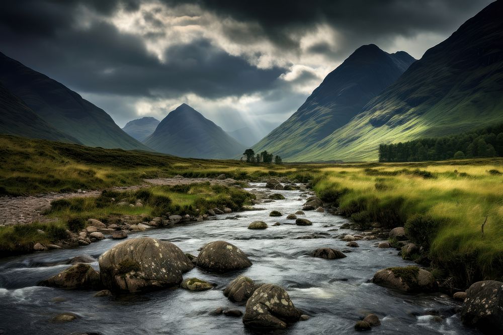 Wilderness landscape mountain outdoors. 