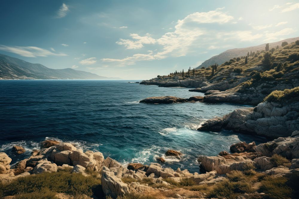 Ocean wilderness landscape outdoors. AI generated Image by rawpixel.