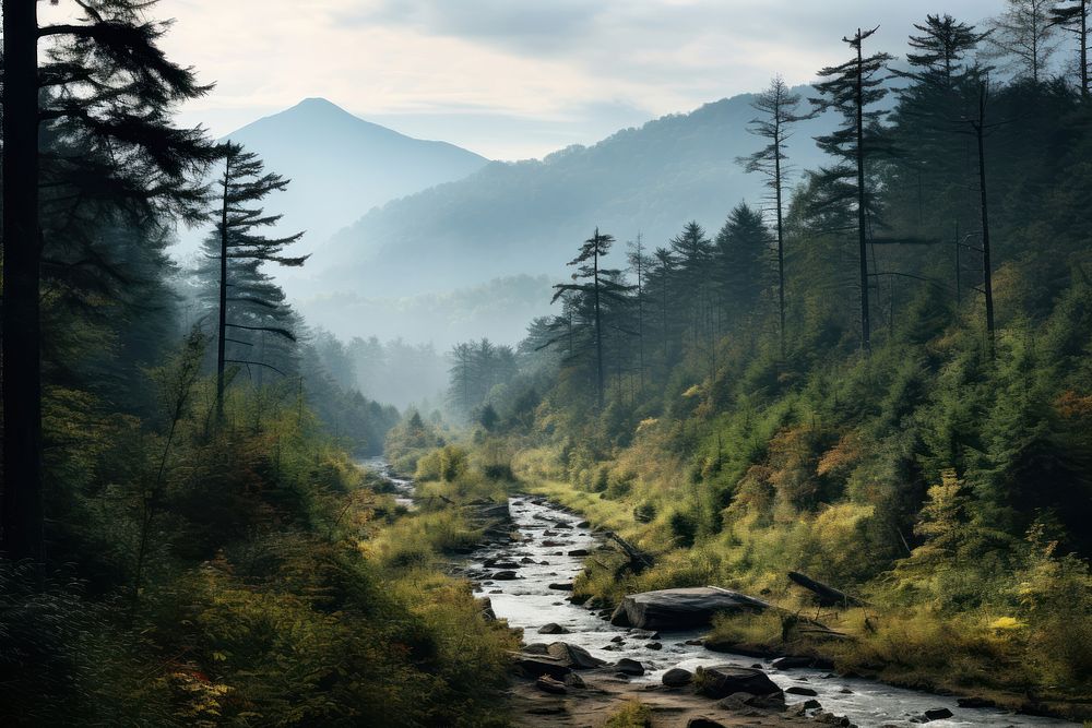 Wilderness landscape mountain outdoors. 