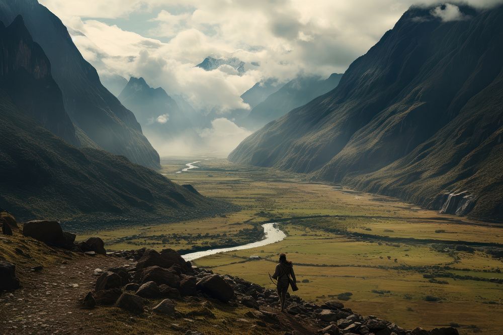 Wilderness landscape adventure mountain. AI generated Image by rawpixel.