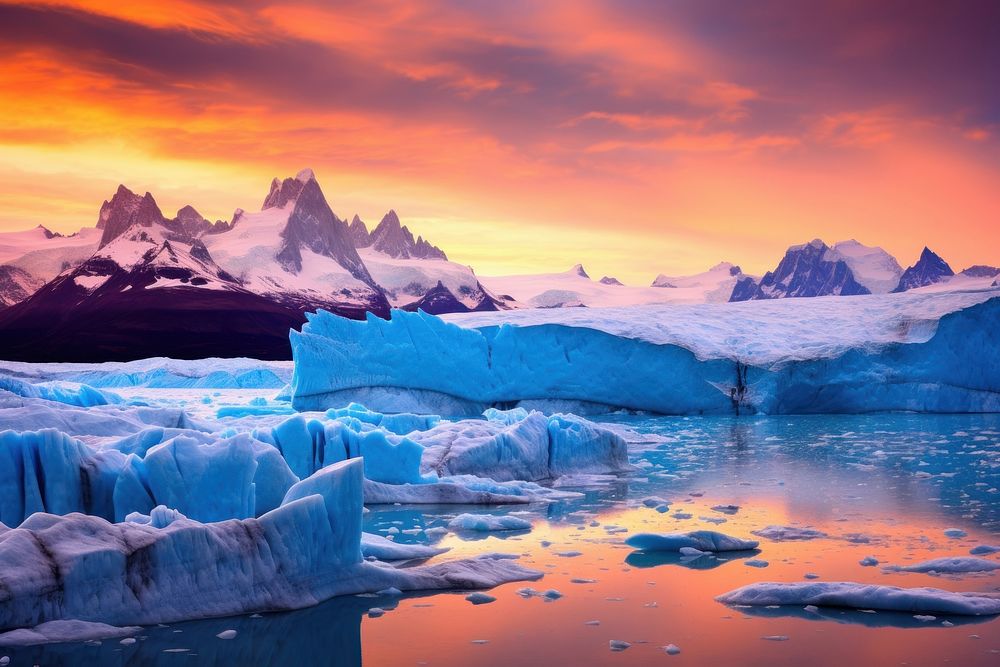 Glacier landscape mountain outdoors. 