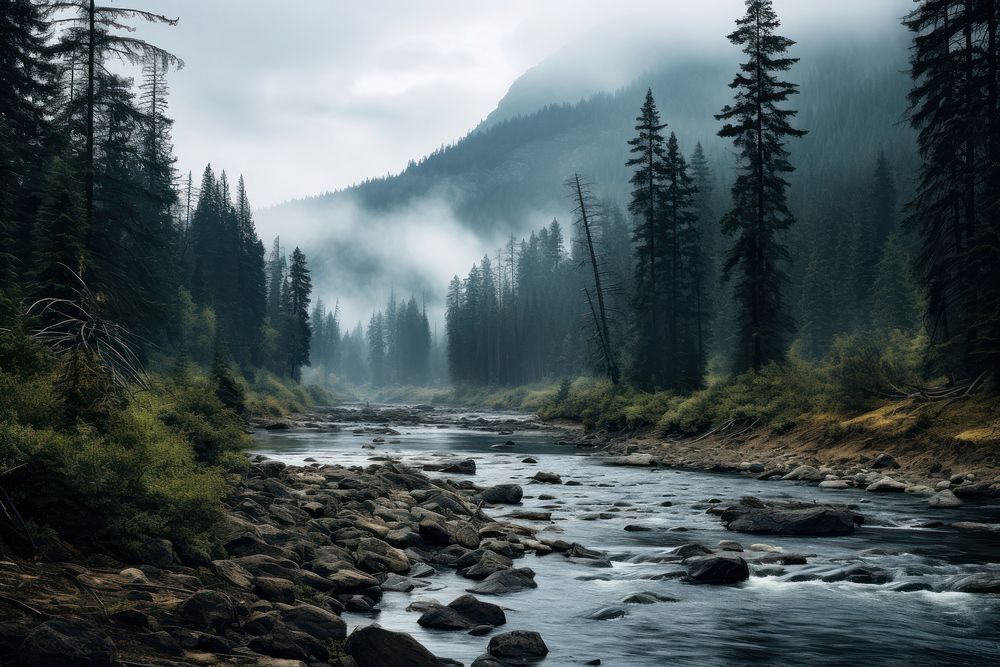 Wilderness outdoors nature stream. AI generated Image by rawpixel.