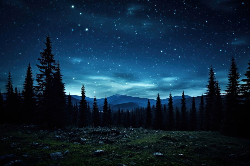 Night sky wilderness outdoors. AI generated Image by rawpixel.
