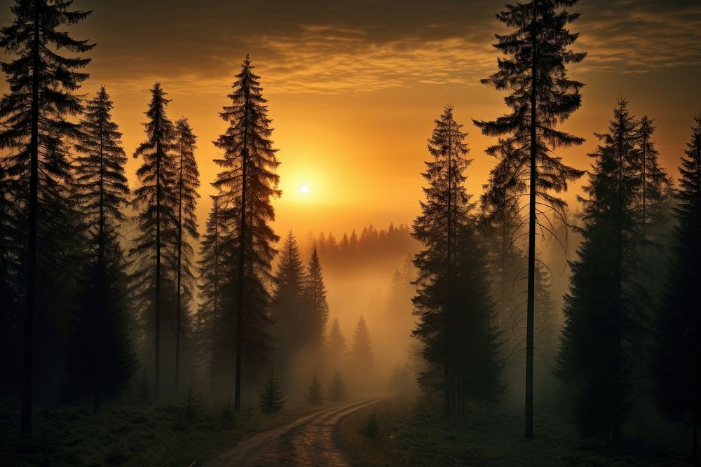 Sunset wilderness sunlight outdoors. AI generated Image by rawpixel.