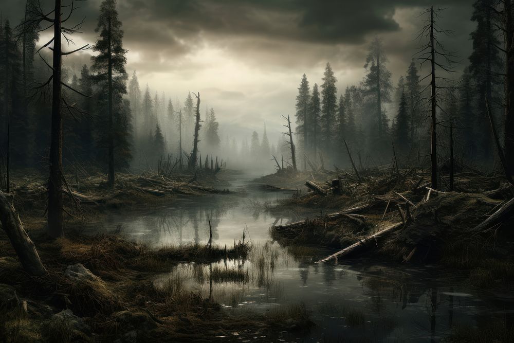 Wilderness landscape outdoors woodland. AI generated Image by rawpixel.