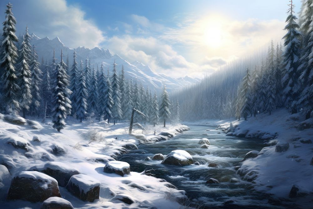 Wilderness landscape sunlight outdoors. AI generated Image by rawpixel.