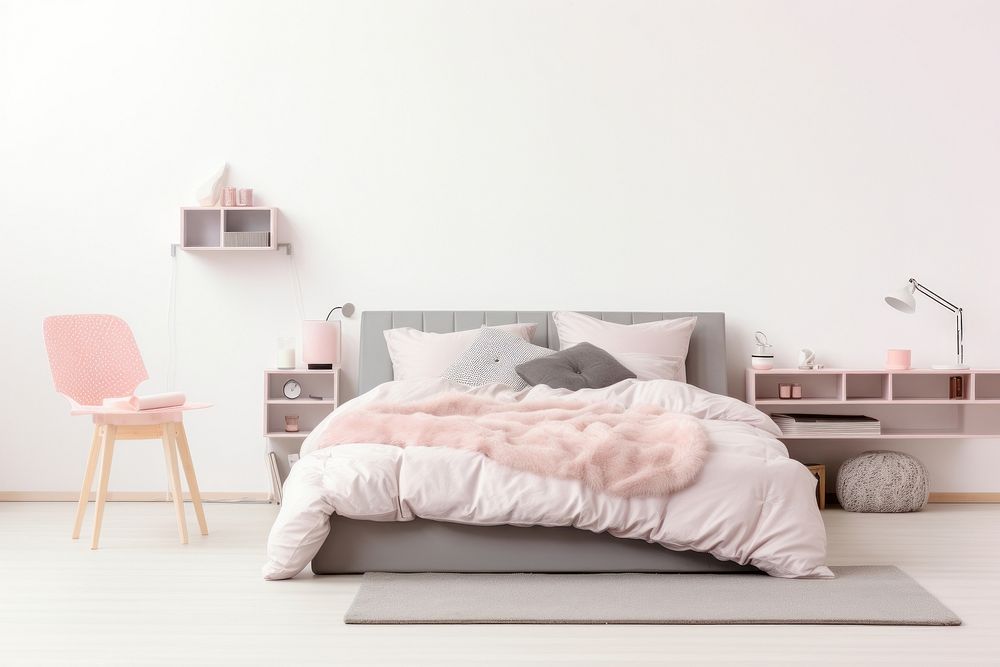 Bedroom furniture pillow chair. AI generated Image by rawpixel.