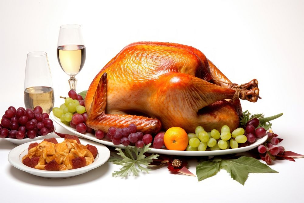 Dinner food thanksgiving plate. AI generated Image by rawpixel.