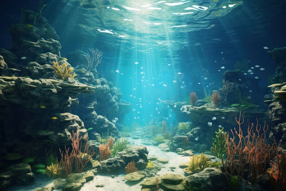 Underwater Outdoors Nature Ocean. Ai 