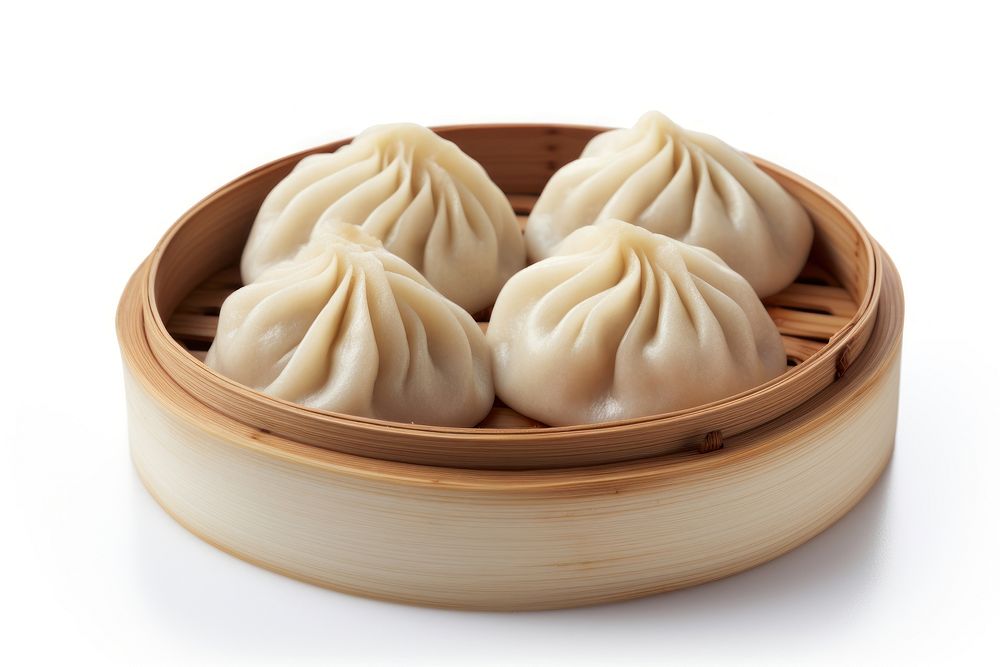 Food xiaolongbao dumpling white background. AI generated Image by rawpixel.