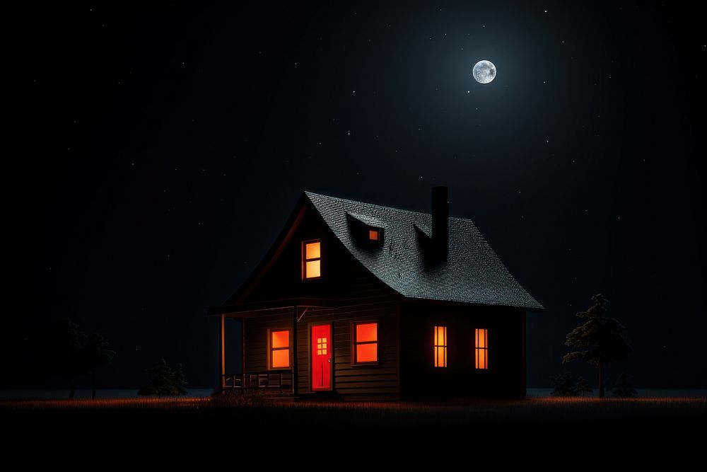 Night house architecture astronomy. 