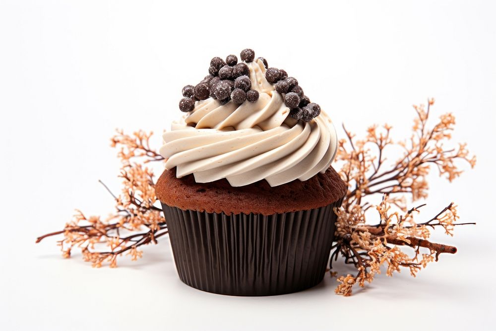 Fall season cupcake dessert muffin icing. AI generated Image by rawpixel.
