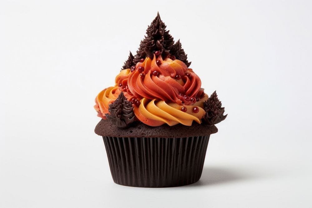 Fall season cupcake dessert icing food. AI generated Image by rawpixel.