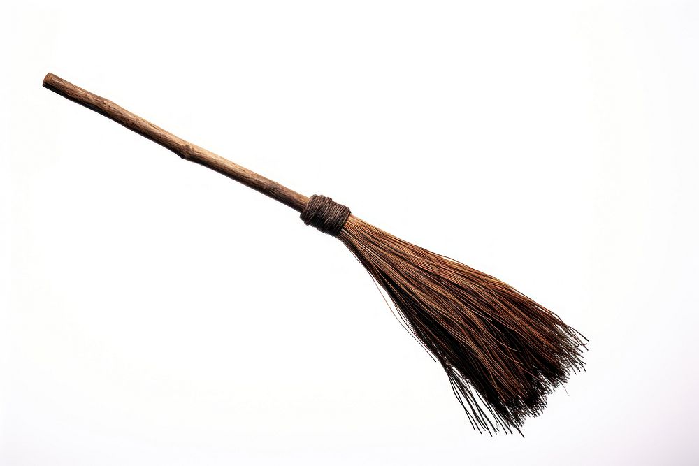 Broom white background sweeping cleaning. AI generated Image by rawpixel.