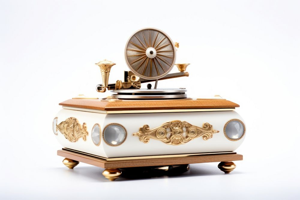 Music box white white background electronics. AI generated Image by rawpixel.