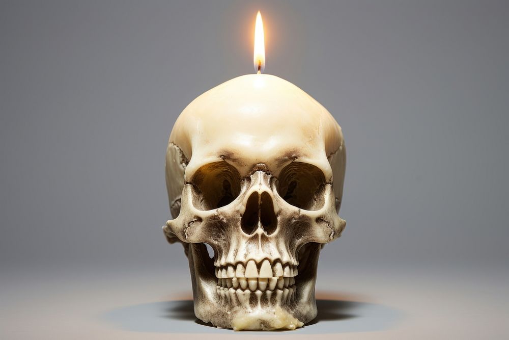 Skull candle spirituality illuminated. AI generated Image by rawpixel.