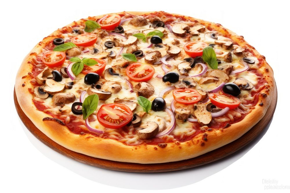 Pizza food white background italian food. AI generated Image by rawpixel.