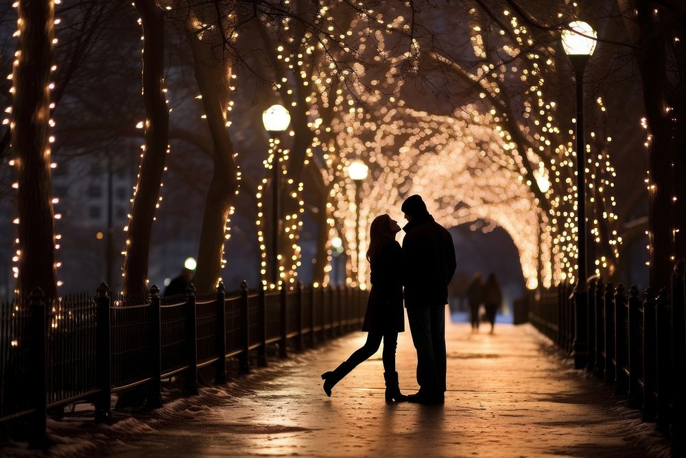 Silhouette decoration christmas lighting. 