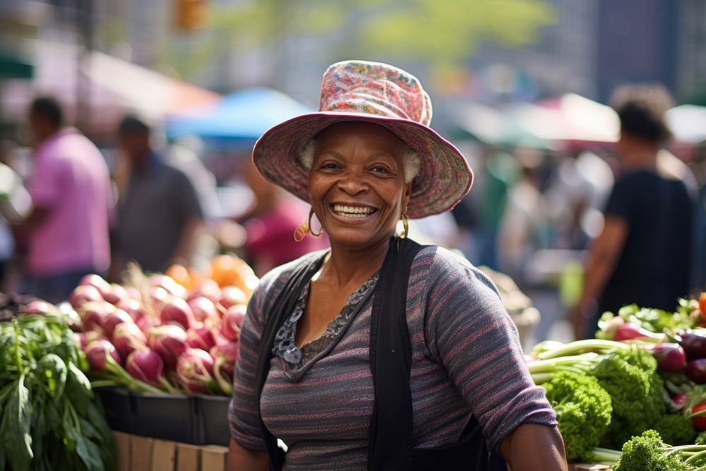 Market adult smile plant. AI generated Image by rawpixel.