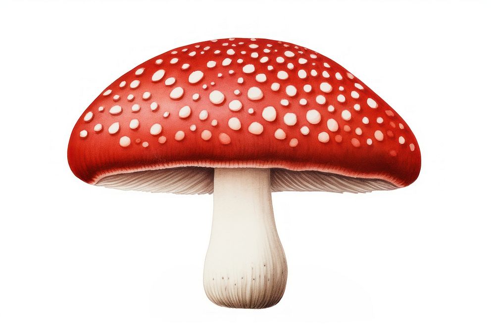 Mushroom agaric fungus red. 