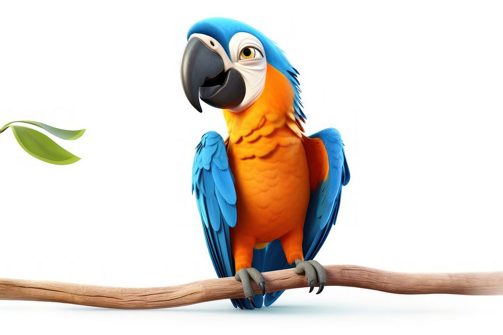 Cartoon animal parrot macaw. AI generated Image by rawpixel.